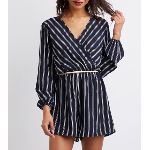 Blue striped romper from Charlotte Russe - Picture 1 of 7